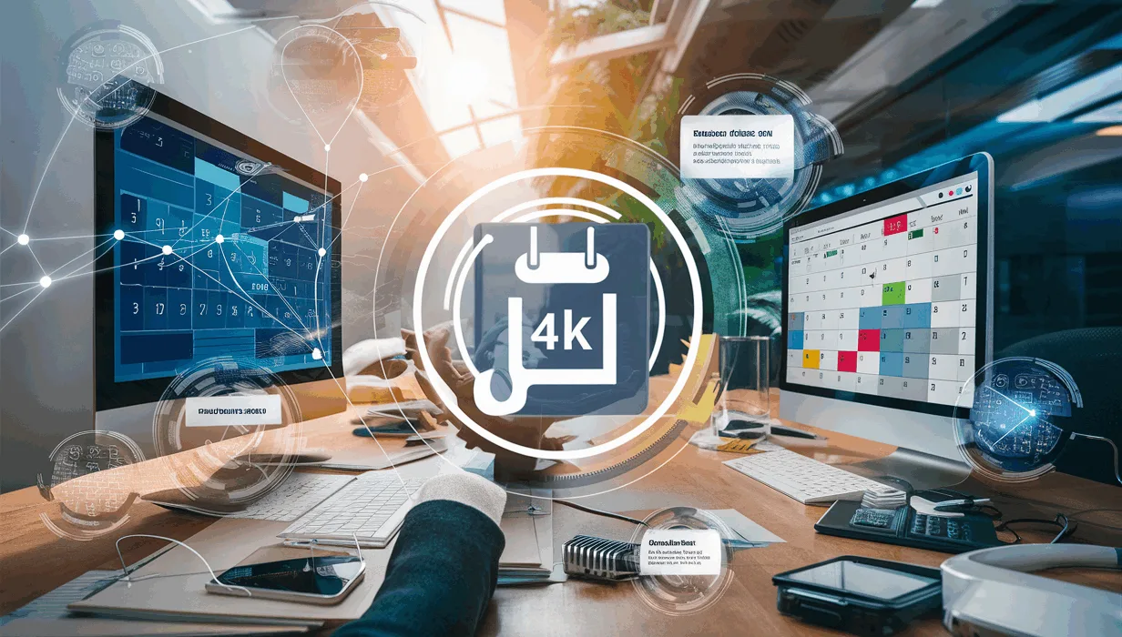 Realistic depiction of an automated appointment reminder system reducing no-shows and enhancing customer management in a digital, tech-focused workspace.