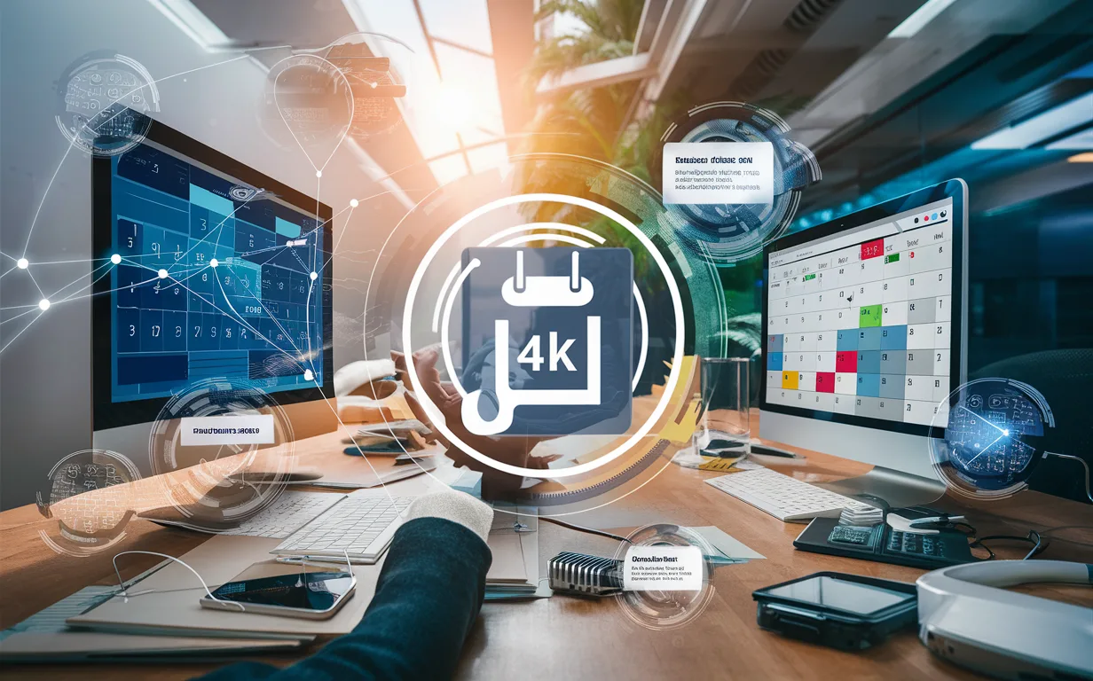 Realistic depiction of an automated appointment reminder system reducing no-shows and enhancing customer management in a digital, tech-focused workspace.