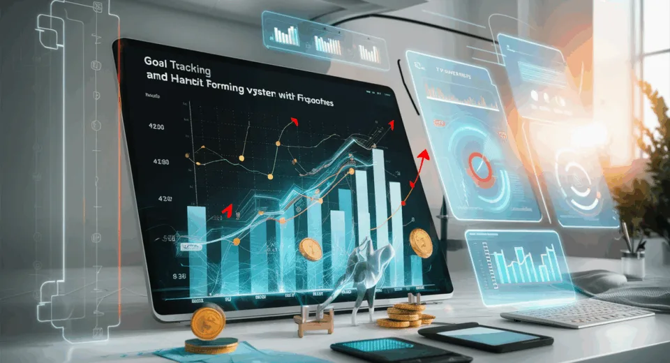 Realistic digital dashboard showing goal tracking and monetary penalties, representing Beeminder's financial motivation system for habit formation and productivity.